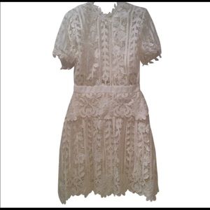 Gorgeous White Lace Self-Portrait Mini Dress